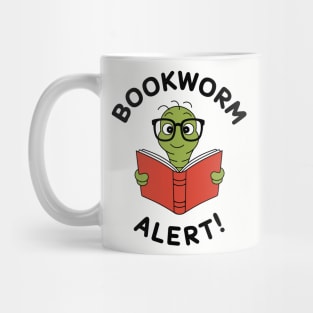 Bookworm Alert Funny Nerdy Book Reader Bookish Mug